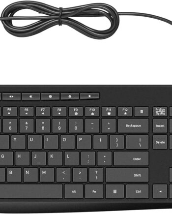 Quiet USB Multimedia Keyboard with Low Profile  Keys, Number Pad, Spill-Resistant - For Desktop and Laptop