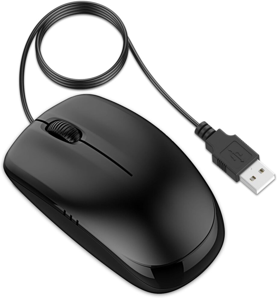 3-Button Wired USB Optical Mouse Mice (Black) - 0776