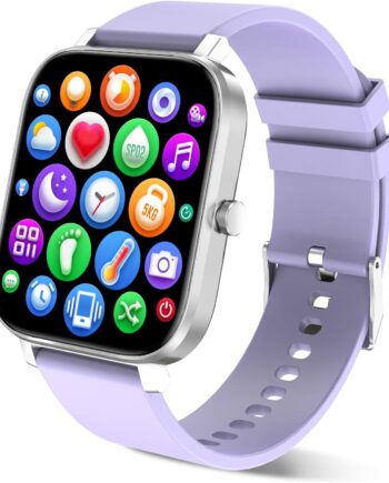 Smart Watch for Men Women Compatible with  Samsung  Phone 1.69 inch Full Touch Screen  Waterproof Bluetooh Fitness Tracker Heart Rate/Sleep Monitor (Purple)