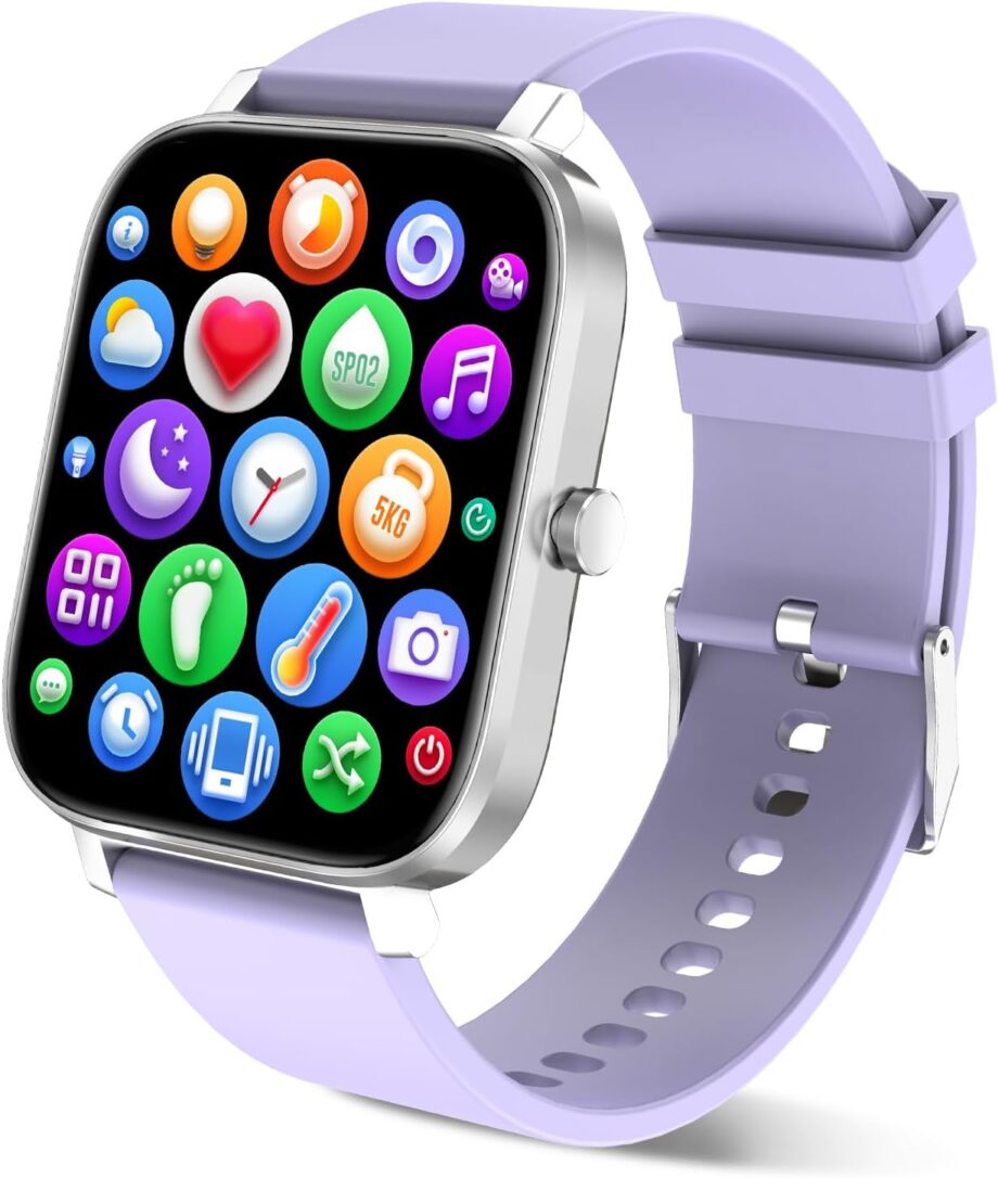 Smart Watch for Men Women Compatible with  Samsung  Phone 1.69 inch Full Touch Screen  Waterproof Bluetooh Fitness Tracker Heart Rate/Sleep Monitor (Purple)