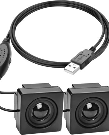 Mini Computer Speaker for Desktop  3.5mm  Input with Volume Control USB Powered Stereo Hidden Type Small Speakers for  Laptop Phone Notebook -1.2M/3.9FT 1 Pr