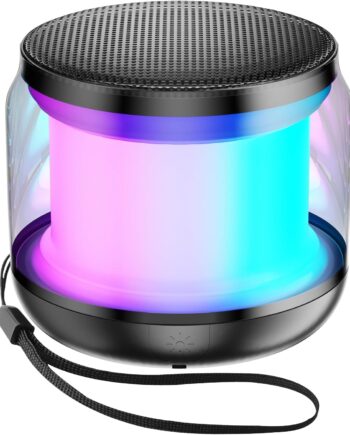 Mini Portable Bluetooth Speakers Wireless, Pring Small Bluetooth Speaker，with Lights and Lanyard,Gifts for Women/Girls, Boys and Kids for Christmas