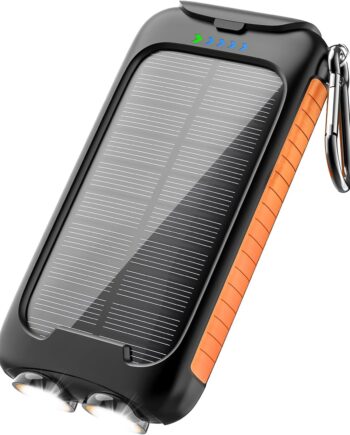 Solar Power Bank, Solar Charger, 38800mAh Outdoor Portable Charger, External Battery Pack 5V/3.1A Fast Charger Type C Ports with LED Flashlights, Perfect for Travel Camping