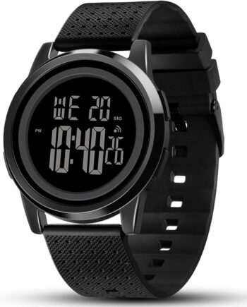Mens Watch Ultra-Thin Digital Sports Watch Waterproof Stainless Steel Fashion Wrist Watch for Men Women