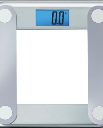 Products Digital Bathroom Scale with Extra Large Lighted Display, Free Body Tape Measure Included, Grey and Clear