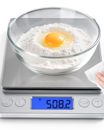 Rechargeable Digital Food Scale with Gram and Ounce, Measuring Range 0.1g/3kg(6.6lb), Smart Kitchen Scale for Food, Baking, Cooking, Sourdough Bread, Weight Loss - Small Kitchen Gadget Product