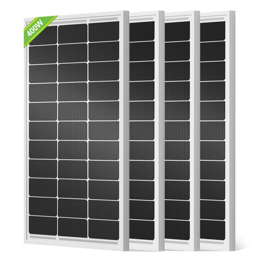400W Solar Panels 4pcs 100 Watt 18V Monocrystalline Solar Panel Module for Off Grid PV Power for Home, Camping, Boat, Shed Farm, RV,12V Battery,2-Pack 2 * 100W