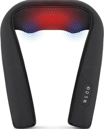 Vibrating Neck and Back Massager with Soothing Heat, Electric Deep Tissue Massage Pillow for Shoulder, Leg, Body Muscle Pain Relief, Home Office Car Use, Gifts for Men Women, FSA/HSA Eligible