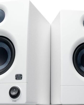 Bluetooth Studio Monitors (White),  Powered, Active Monitor Speakers for Desktop, Turntable, Record Player, Bookshelf,  Speakers