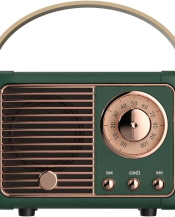Retro Bluetooth Speaker, Vintage Decor, Mini Wireless Bluetooth Speaker, Cute Old Fashion Style for Kitchen Desk Bedroom Office Party Outdoor Accessories for   (Green)