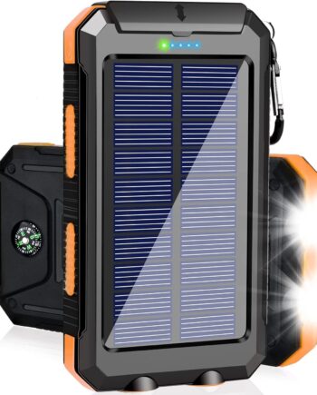 Solar Charger Power Bank, 38800mAh Portable Charger Fast Charger Dual USB Port Built-in Led Flashlight and Compass for All Cell Phone and Electronic Devices