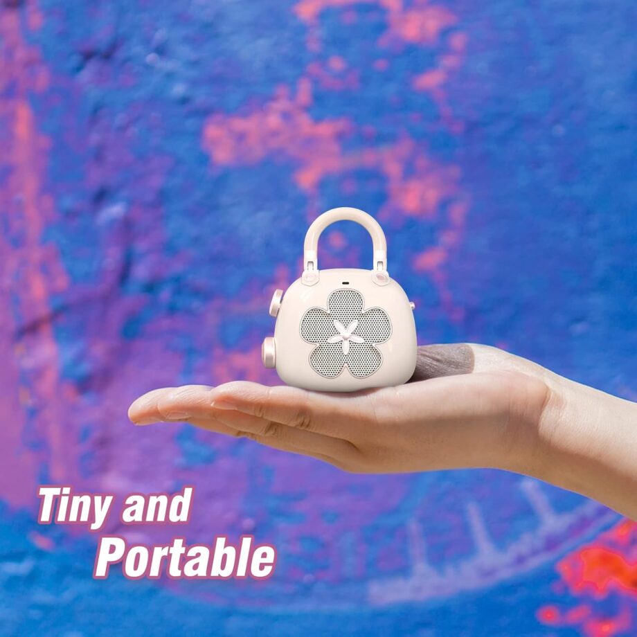 Mini Bluetooth Speaker - Women's Bag Charm, 2-in-1 Wireless Portable Speaker Keychn for Purse, for Girlfriend/Wife/BFF, Pastel Colors - Pink