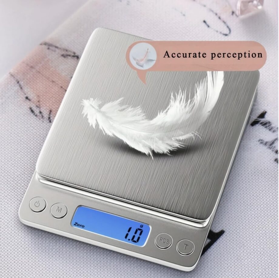 Digital Kitchen Scale, 0.1g-3000g Capacity, 4.33x4.96 inch Platform, LCD Display