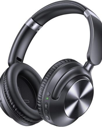 Active Noise Cancelling Headphones 100H Playtime Wireless Over Ear Bluetooth Headphones Fast Charging Earphones with Deep Bass Comfort Light Weight Headsets for Travel Home Office PC Black