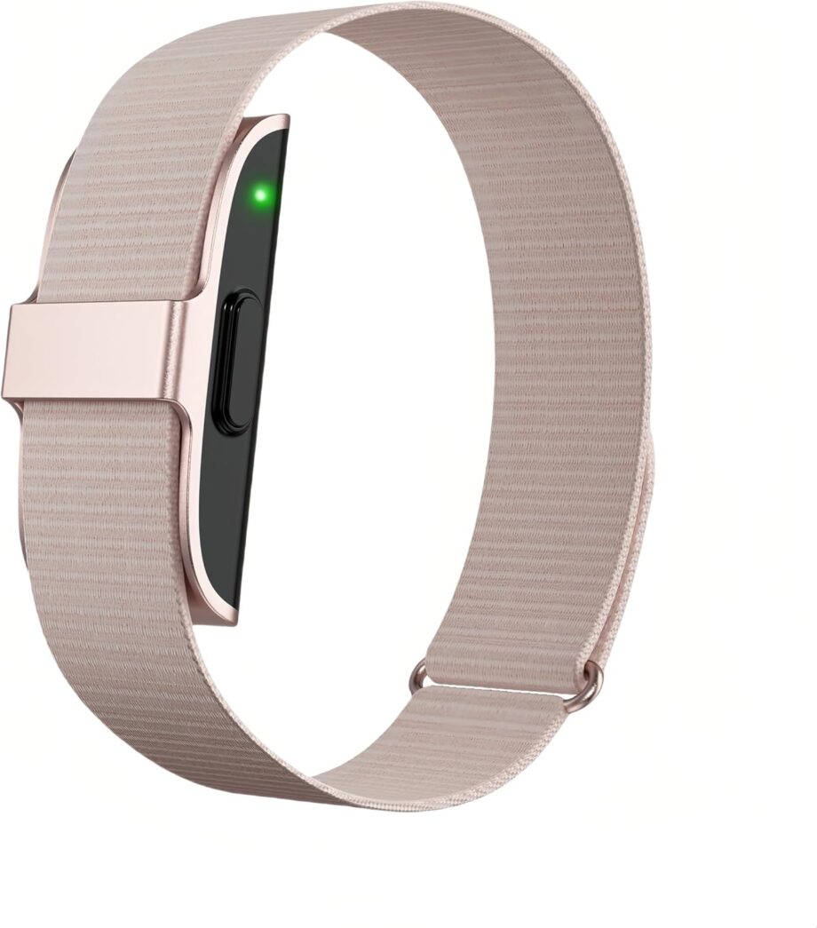 Smart Health Wristband, Screenless Smart Bracelet, Pedometer, Wearable Activity and Fitness Tracker, Free App,  Waterproof (Rose Gold)