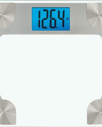Digital Bathroom Scale, High Precision, Bath Scale for Body Weight, Durable Tempered Glass, 330 lb Capacity, Step-On Technology, Clear