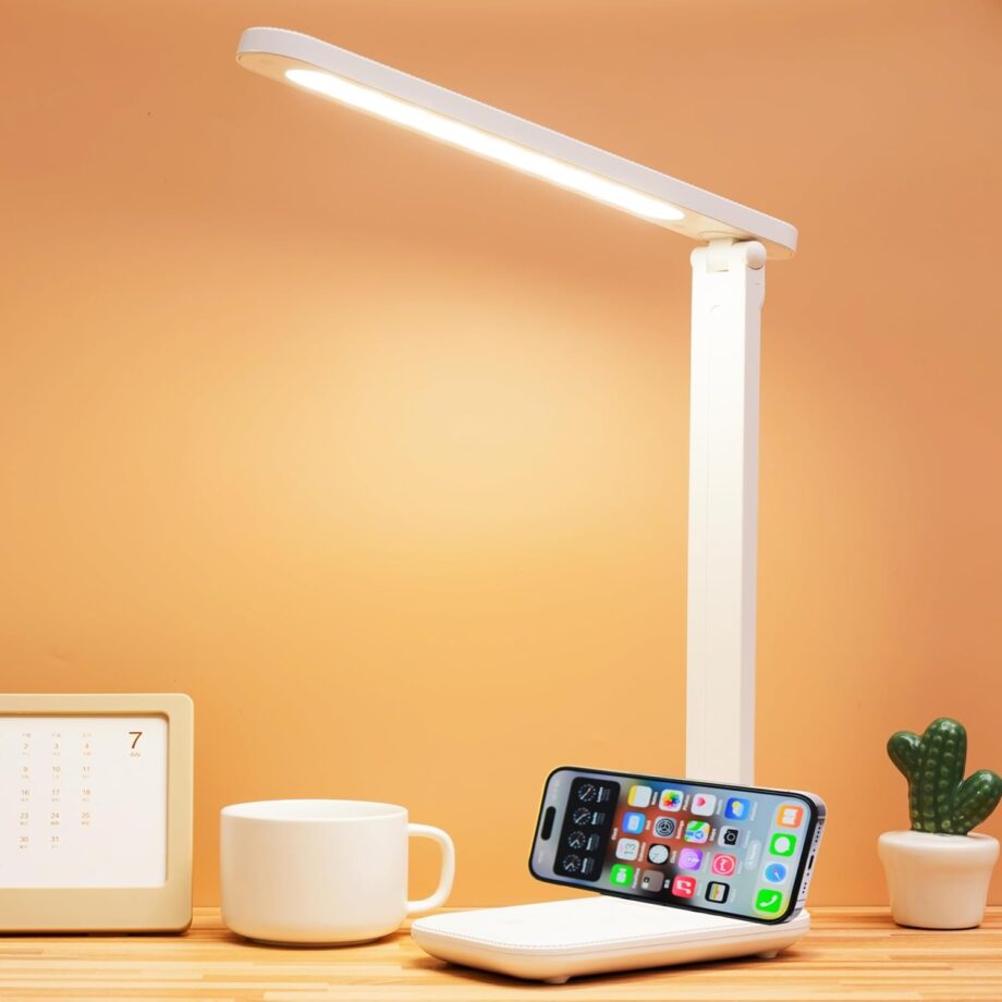 Desk Lamp Dimmable Desk Light Reading Lamp 3 Lighting Modes, Eye Protection Desk Lamp Desk Accessories, Study Desk Lamp Equipped  Charger Suitable for Home Office is for Gift Giving