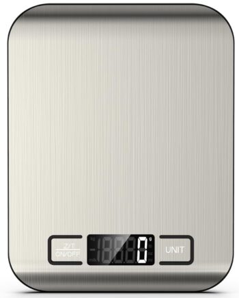 Food Scale, 22lb Digital Kitchen Scale Weight Grams and Ounces for Baking Cooking Coffee Package Postage, 6 Units with Tare Function, LCD Display, Easy Clean Stainless Steel (Silver)