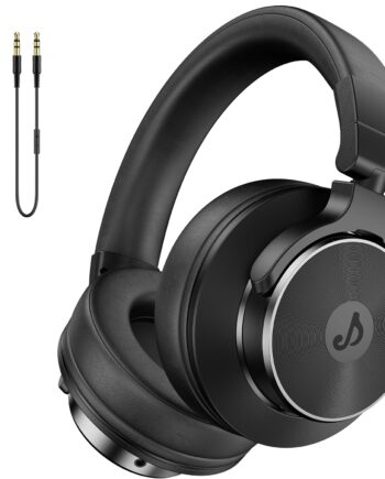 Wired Over Ear Headphones, Studio Monitor & Mixing DJ Headphones with 50mm Neodymium Drivers and 1/4 to 3.5mm Jack for Guitar AMP Podcast Piano Keyboard (Black)
