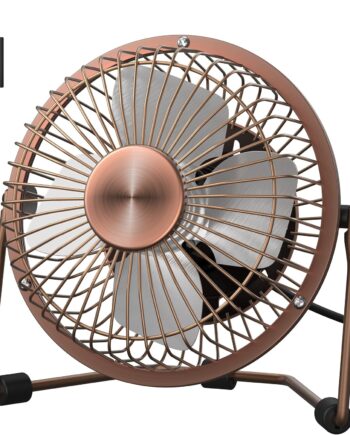 Desk Fan Quiet Small USB Fan 360° Rotation Portable Table Fan 2 Speed Mini Personal Fan Air Cooling Electric Fan for Home Office Bedroom Travel Camping, 4 inch Bronze