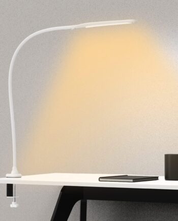 LED Desk Lamp with Clamp, Architect Lamp for Home Office with Touch Control, 9W Clip on Desk Lamp Swing Arm Desk Light, 3 Color Modes and Stepless Dimming Flexible Gooseneck Clamp Lamp