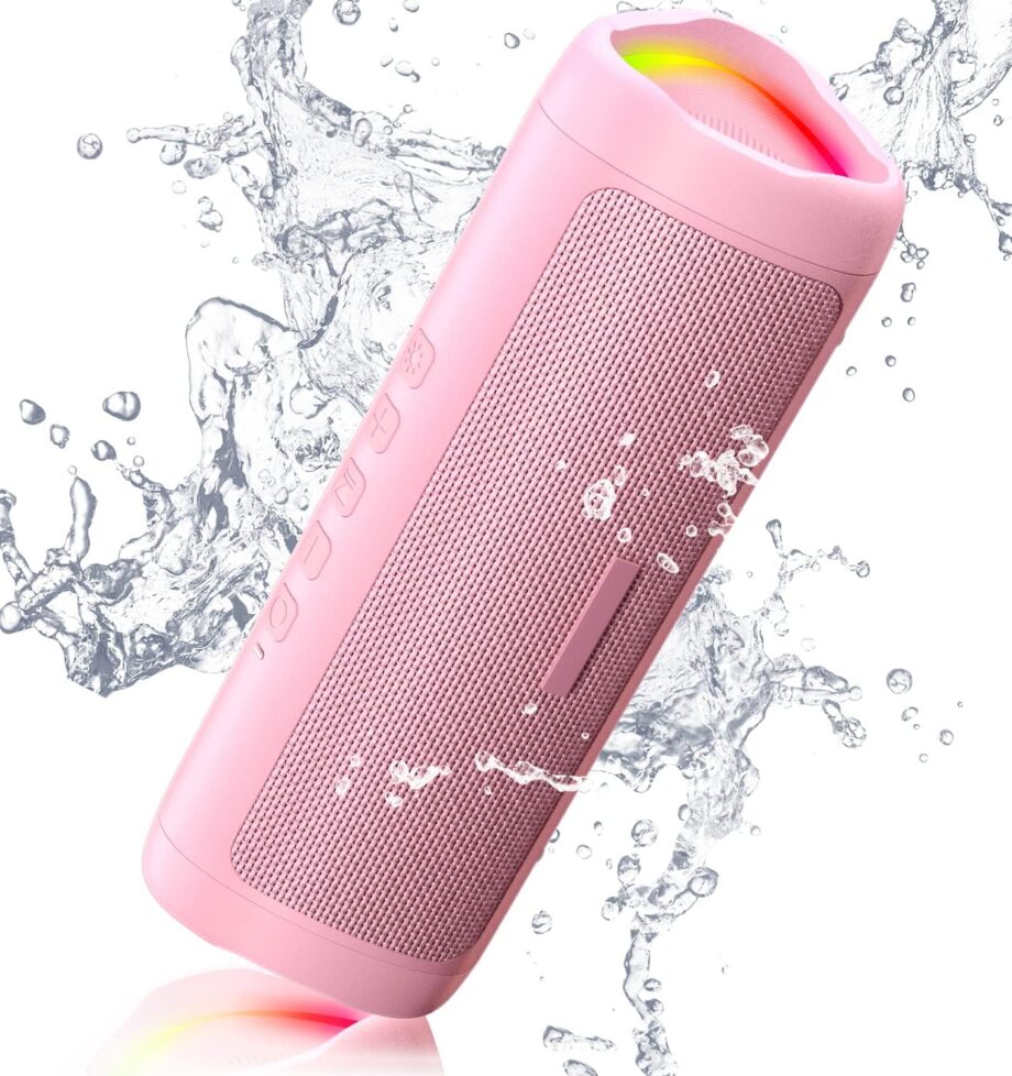 Bluetooth Speaker,  Waterproof Speaker with HD Sound, Up to 20H Playtime,  Pring, , Portable Wireless Speakers for Home/Party/Outdoor/Beach, Electronic Gadgets,  Gift (Pink)