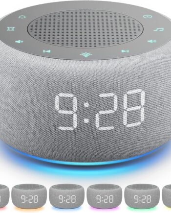 Sound Machine & Alarm Clock 2-in-1, 18 Soothing Sound, 7 Night Light, Sleep Timer, Precise 30- Volume Control White Noise Machine
