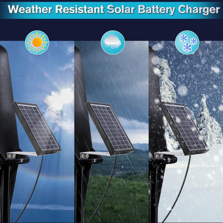Solar Panel for Deer Feeder 6V 3.5W Waterproof Outdoor Solar Battery Charger with Metal Mounting Bracket Alligator Clip Feeder Solar Panel