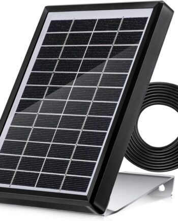 Solar Panel for Deer Feeder 6V 3.5W Waterproof Outdoor Solar Battery Charger with Metal Mounting Bracket Alligator Clip Feeder Solar Panel