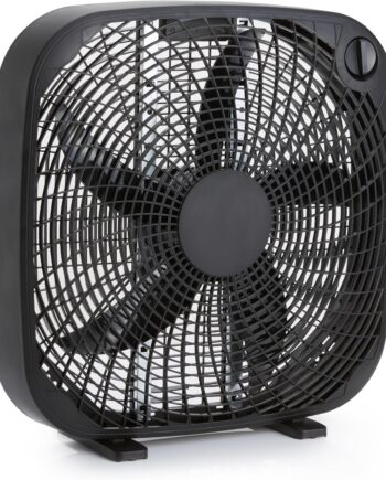 20-Inch Box Fan with Powerf Airflow, 3 Speeds, 5 Blades, Lightweight Design, 67 Watts, Black, 6.8 D x 20.86 W x 21.33 H in