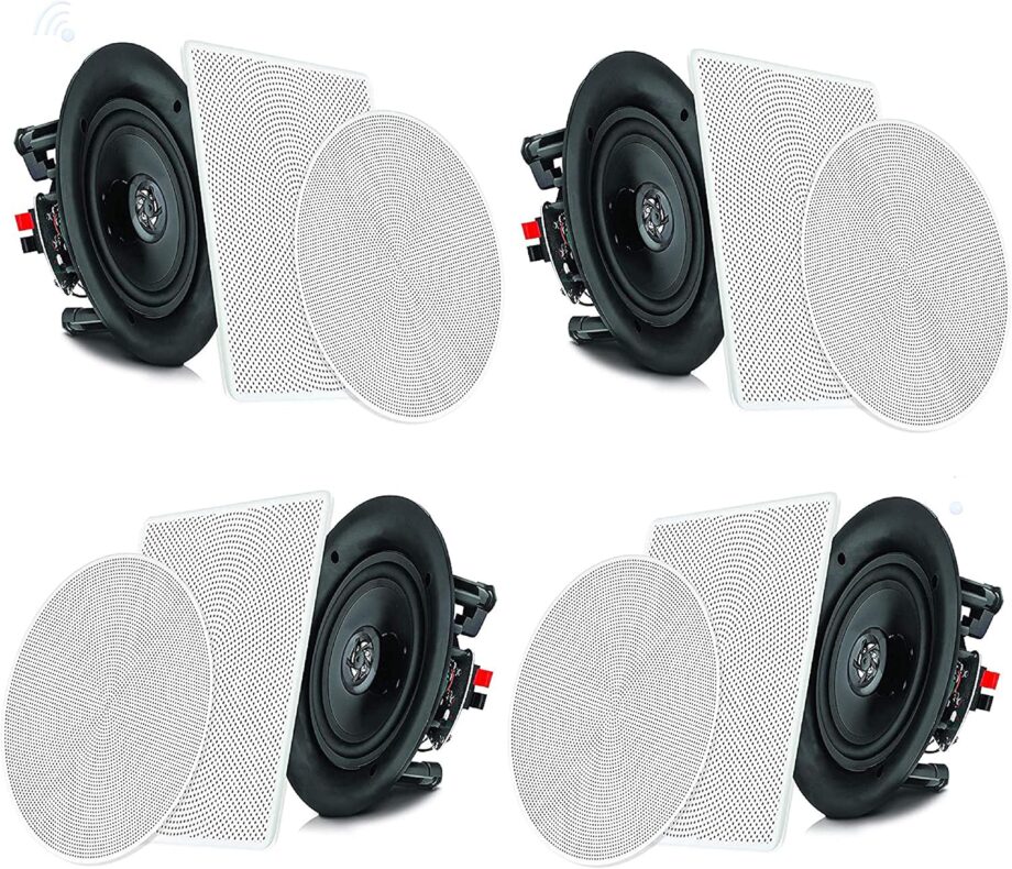 6.5 Inch in-Wall/in-Ceiling Bluetooth Speaker System  6.5 Inch in-Wall/in-Ceiling Home Speaker System  - White