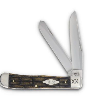 Case XX Smooth Olive Bone Tortoise Shell Trapper Folding Knife with XX Engraved Bolsters CA10240TS