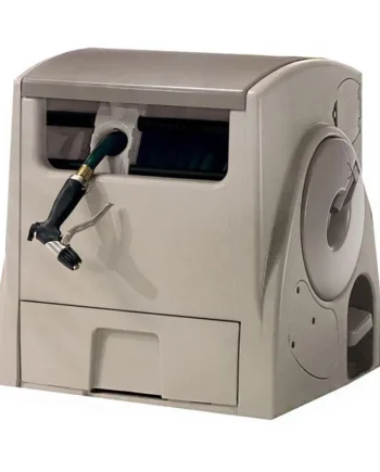 100 ft.Auto Power Rewind Hose Reel, Light Taupe