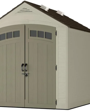 7x7 Storage Shed with Multi-Wall Resin Panels, 4 Skylights, IllumiVent System, and Pad-Lockable Doors, 84quot; D x 84quot; W x 98" H