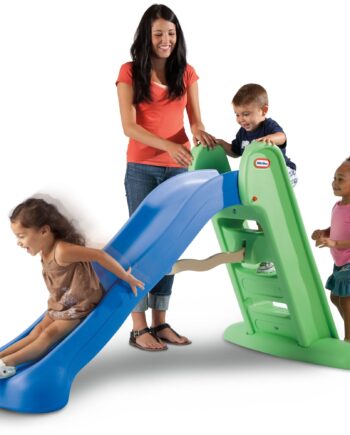 Little Tikes Easy Store Large Playground Slide with Folding for Easy Storage, Outdoor Indoor Active Play, Blue and Green- For Kids Toddlers Boys Girls Ages 2 to 6 Year old