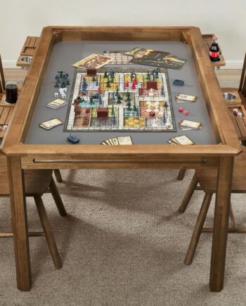 Board Game Table with Removable Top, Seats 4–6, 57"x33" Play Area