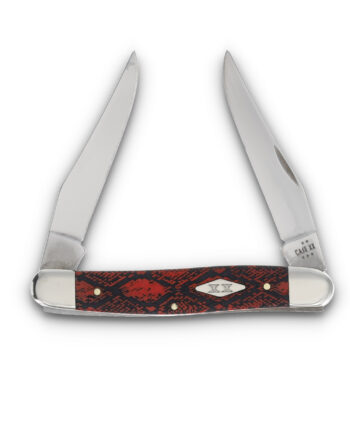 Case XX Red Bone Snake Skin Muskrat With Diamond Shield CA12517SS