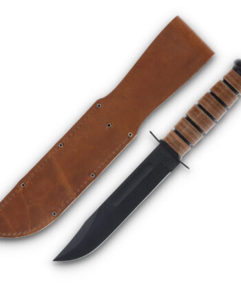 KA-BAR Army Fighting Knife (Plain Edge with Leather Sheath)