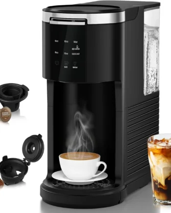 Single Serve Coffee Maker for K-Cups Pods & Ground Coffee, with 40 oz Water Tank, 5 Brew Sizes Up To 14 Oz, Self-cleaning