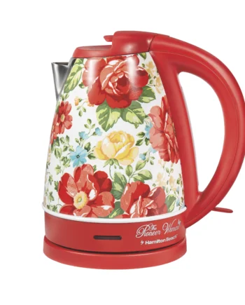 The Pioneer Woman 1.7 Liter Electric Kettle, Vintage Floral Red, 40970