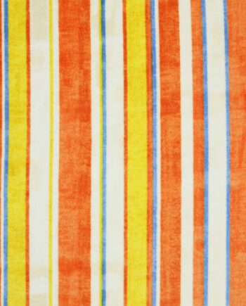 Orange Stripe Luxe Fleece Fabric