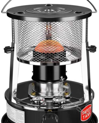 Kerosene Heater, 2 in 1 Portable Heater, Small Kerosene Heaters for Indoor Use, Height Adjustable Camping Stove, for Home, Outdoor, Garage, Basement (Black)