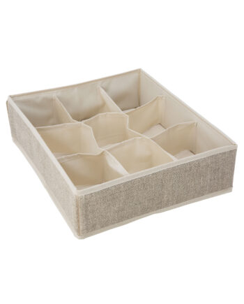 Simplify 14 Faux Jute 9 Compartment Drawer Organizer