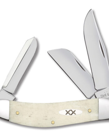 Case XX Smooth Natural Bone Three-Blade Sowbelly Folding Knife CA13318