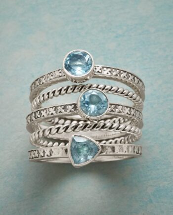 Topaz Twist Rings, Set Of 5