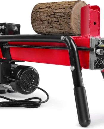 Electric Log Splitter 7-Ton - Efficient Wood Splitter with 3500 Motor Speed, 15 Amp, Horizontal Full Beam Design and Steel Wedge for Firewood & Kindling Cutting