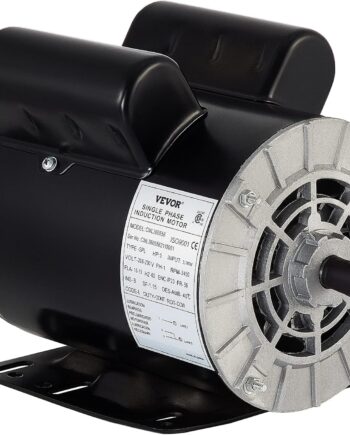 VEVOR Air Compressor Electric Motor, 5 HP SPL 3450 RPM, 208-230 Volt 3.1 KW Single Phase, 56 Frame 5/8" Keyed Shaft 60 Hz, Commercial-Duty CCW Rotation, 1.88" Shaft Length NEMA for Air Compressors