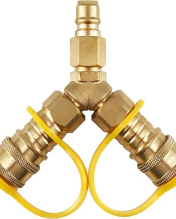 Lifesmells 3/8" Propane Quick Connect Y Splitter Adapter for Weber Natural Gas Grill Patio Heater CSA Certified for Propane and Natural Gas