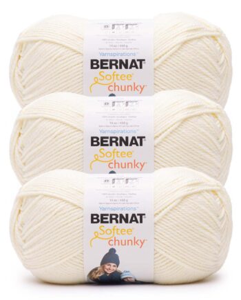 Bernat Softee Chunky 431yds Super Bulky Acrylic Yarn 3 Bundle