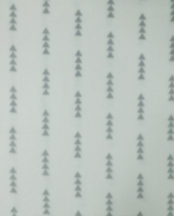 Gray Vertical Triangles on White Anti Pill Fleece Fabric